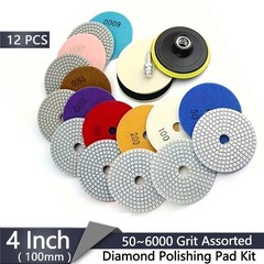 4 Inch Wet Dry Diamond Polishing Sanding Pads Discs Concrete Granite Glass Stone