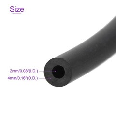Rubber Lubricant Tubing Oil Resistant Plastic Tubing 2mm x 4mm 10ft Black