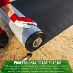 Heavy Duty 10 Mil Crawl Space Vapor Barrier Plastic Sheeting Moisture Cover New