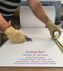 1/8″ Kaowool 12″ x 12″ Ceramic Fiber Paper KAWL 500 Grade 2300F Thermal Ceramics
