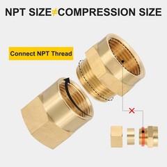 1/2″ g Male x 3/4″ NPT Male Brass Pipe Fitting with Tape for Air Gas- 1Pcs
