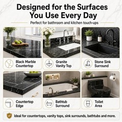Black Tile Repair Kit for Landlords/DIYers: no Fading/Sands Easy in 1h