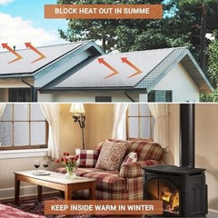 80″x40″ Reflective Insulation Mat Foam Core Radiant Barrier Garage Door Attic