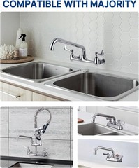 Commercial Grade 14-Inch Swivel Spout Replacement Kit for Kitchen Sink Faucets