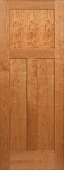 3 Panel Flat Mission / Shaker Cherry Stain Grade Solid Core Interior Wood Doors