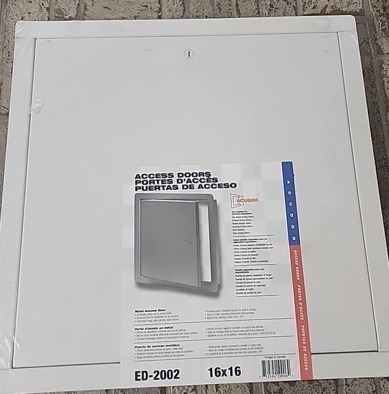 Acudor Ed-2002 Metal Flush Access Door 16×16, Galvanized Steel, White