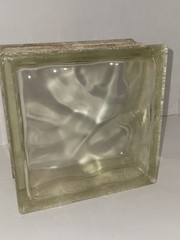 Corning Decora Glass Block 7.75X7.76X3 7/8″ RETIRED Wavy Brick USA