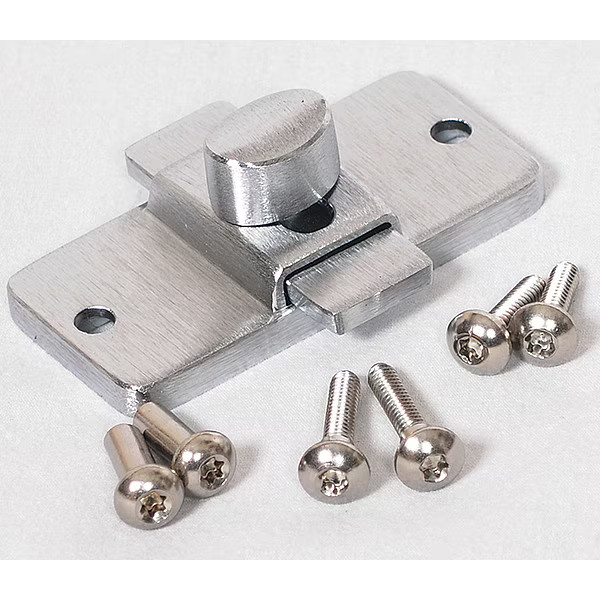 Slide Latch for Solid Plastic Polymer Partition, 2-1/2 in H x 3-1/4 in W, Zinc,
