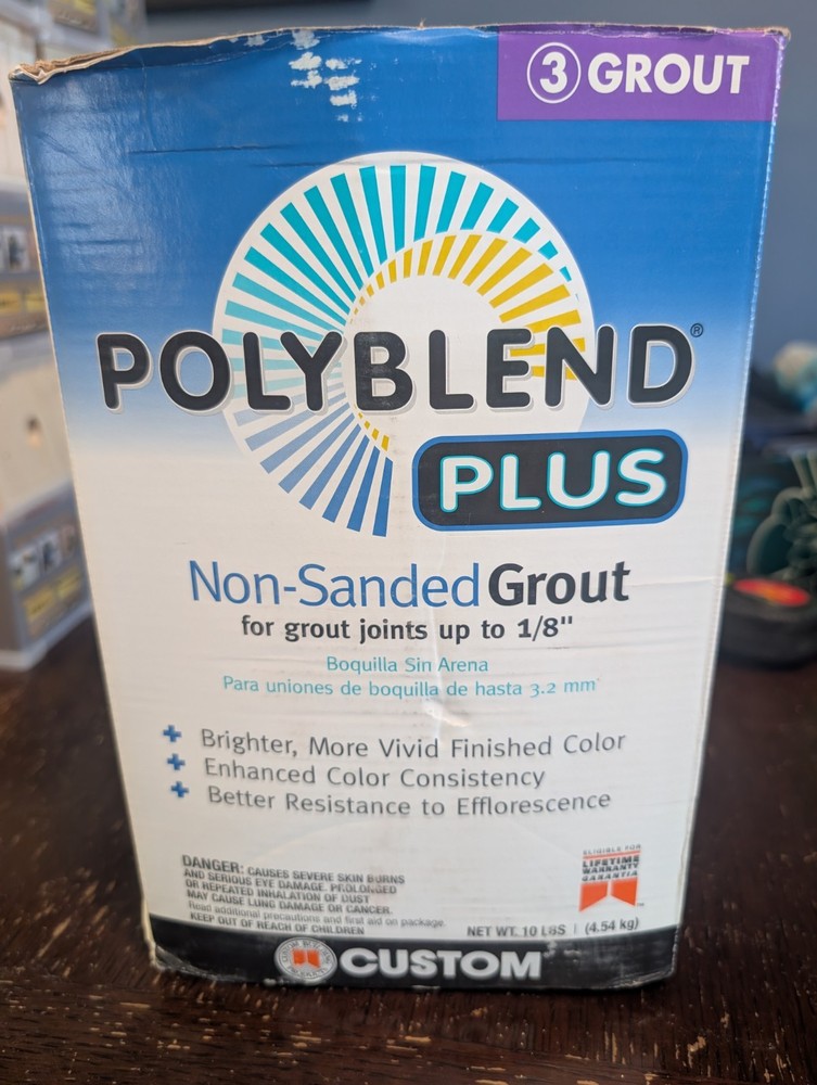 Polyblend Non-Sanded Grout, Solid Powder, Characteristic, Coffee Bean, 10 lb Box