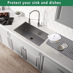Silicone Protectors for Kitchen Sink, GUUKIN 26”x 14” 26″x 14″ Center Drain