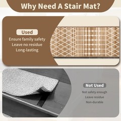 30″x30″ Peel Stick Non-Slip Carpet Stair Treads Washable Pet-Friendly Safety Mat