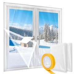 2 Pcs Window Plastic Insulation Kit 47” x x 63” – 2 Pieces, Clear