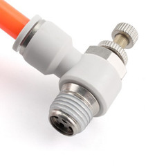 4-10mm Pneumatic L Shape Flow Control Valve Push-fit Hose Tube Airline Connector