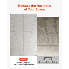 24 x 48 in PVC Ceiling Tiles 10-Pack Drop Ceiling Panels White Marble, PVC Foam
