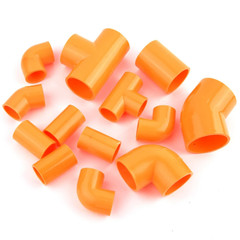 Orange PVC Pipe Connector 20~50Mm Direct Tee 90° Elbow Joint Garden Irrigation D