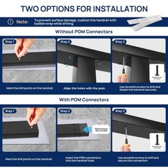 Zbuildmars 1 Pack 10Ftx 2-3/8X1-3/16 Aluminum Black Handrail Self Drilling