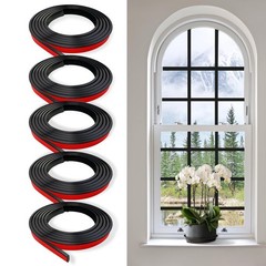 5 PCS Window Grid Kit, 32.8ft Peel and Stick 6.56 ft x 0.6 in x 0.2 in, Black