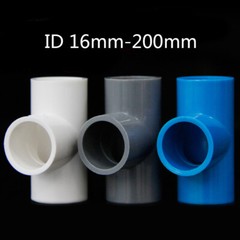 PVC 3 Way Water Pipe Connectors Fitting Aquarium Pipe Joints Equal Hose 16-200mm