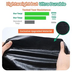 Tarp, 10x20FT Lightweight but Durable Tarp Waterproof with Metal Grommets & R…