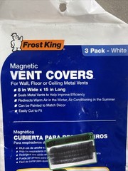 2- 3 Packs (6 Total) Frost King Magnetic Register Covers White 8”x15”