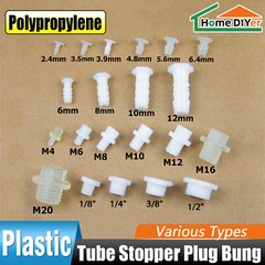 Plastic Tube Stopper Plug Bung End Cap Thread & Barbed Hose Fittings – ALL Sizes