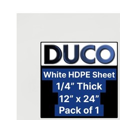 Duco USA-Made HDPE Sheet 1/8 Inch Thick 12″ x 24″ – 1 Pack of White HDPE Plas…