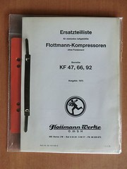 Ersatzteilliste Flottmann statoinäre luftgekühlte Kompressoren KF 47 66 92 1973
