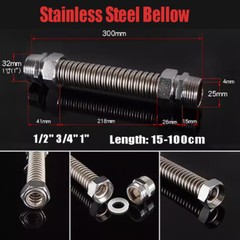 1/2″-1″ Central Air Conditioning Bellows 304 Stainless Steel Metal Hose Fitting