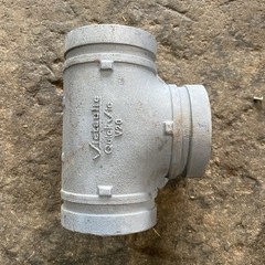 Victaulic Style 20 Straight Tee 3″ Galvanized Grooved End IPS Pipe Size Fitting
