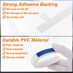 2pcs Car Door Edge Guards Protectors PVC Side Doors Edge White/Red/White/Blue