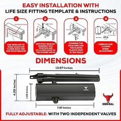 Commercial/Residential Grade Door Closer | Aluminum Heavy Duty 3 Spring Hydra…
