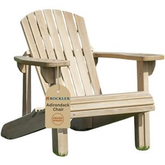 ROCKLER Adirondack Chair Plans with 32-3/4′ W x 44-7/8′ L x 36-1/4′ H, Beige