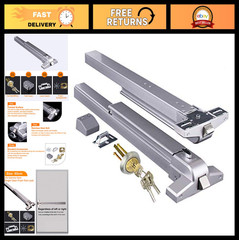 Stainless Steel Panic Exit Bar with Exterior Lever Lock – Emergency Door Push Ha