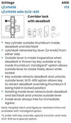 Schlage L9456 Corridor With Deadbolt Lock Body