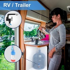 Bazpo 12V Electric Water Plastic Faucet with Switch | 6A Single Hole RV (Black)
