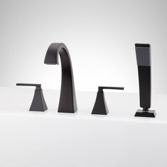 Vilamonte 4-Hole Roman Tub Faucet and Hand Shower – Without Rough-In Valve –