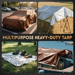 Tarp 20×20 ft Heavy Duty 10mil Silver/Brown 100% Waterproof High Durability M…