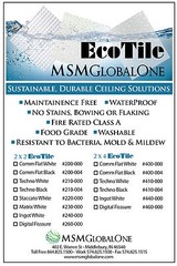 Drop Ceiling Tile – EcoTile Ingot 2′ x 4′ White Washable Carton of 10 Tiles