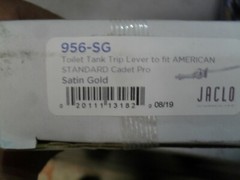 Jaclo 956-SG Toilet tank lever Fits American Standard Cadet Pro Satin Gold
