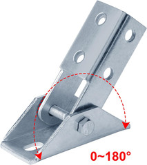 2 Pack Adjustable Angle Bracket for 1-5/8″ Strut Channel,3/16″ Thick | Heavy Dut