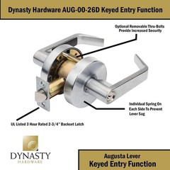 Grade 2 Commercial Duty Keyed Lever Lockset – ADA Compliant Satin Chrome Finish