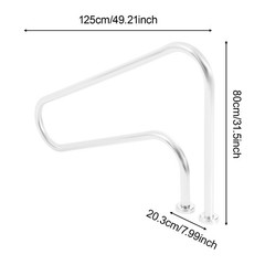 Pool Handrail, 304 Stainless Steel Pool Handrail for In-ground Pools