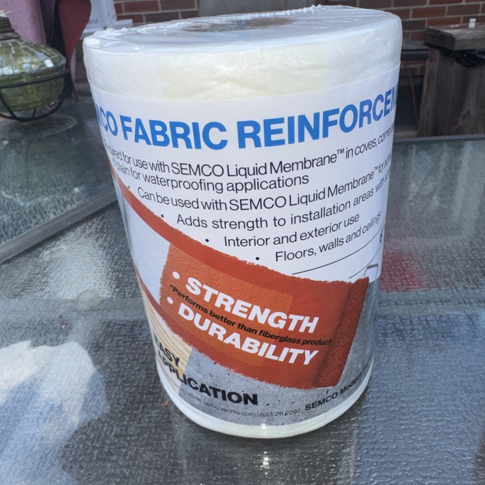 Semco Fabric Reinforcement 6″ x 75′ Liquid Membrane For Floors/Walls/Ceilings
