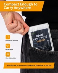 24-Pack Disposable Rain Ponchos for Adults – Extra Long Waterproof Emergency w/