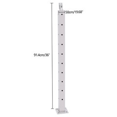 Stainless Steel Cable Railing Post 36 In Adjustable 0–90° Brushed Silver