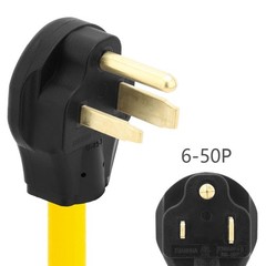 1FT NEMA 6-50P to 10-30R Power Adapter Cord, 50A Welder Yellow+Black