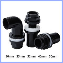 PVC 90°Elbow Pipe Fittings 20/25/32/40/50mm Tank Connector Bulkhead For Aquarium