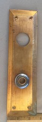Lot of 18 BRASS BACKPLATES Mortise Lock Round Key Cylinder 2.5″ X 9″ NOS *NEW*