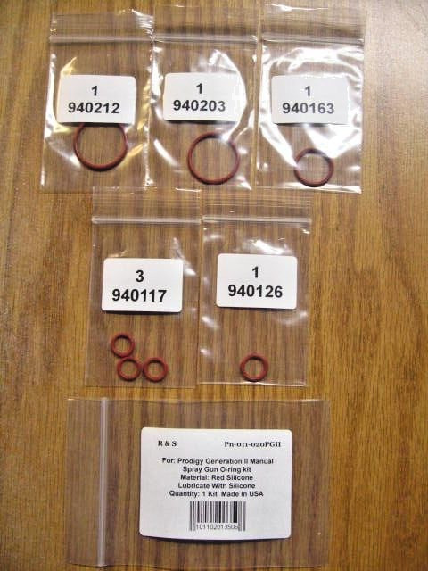 Nordson / Prodigy Generation II Manual Spray Gun O-Ring Kit / R&S 011-020PgII