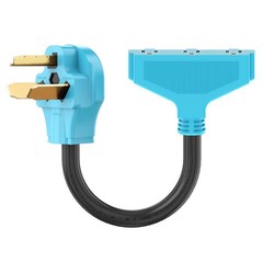 CircleCord 3 Prong 30 Amp to 110V Dryer Distribution Adapter 3P 12 Inch, Blue